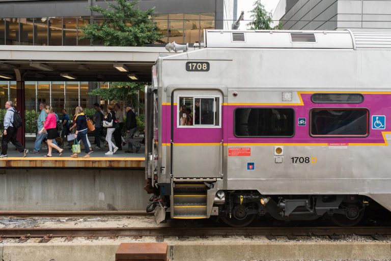 MBTA commuter train in Boston