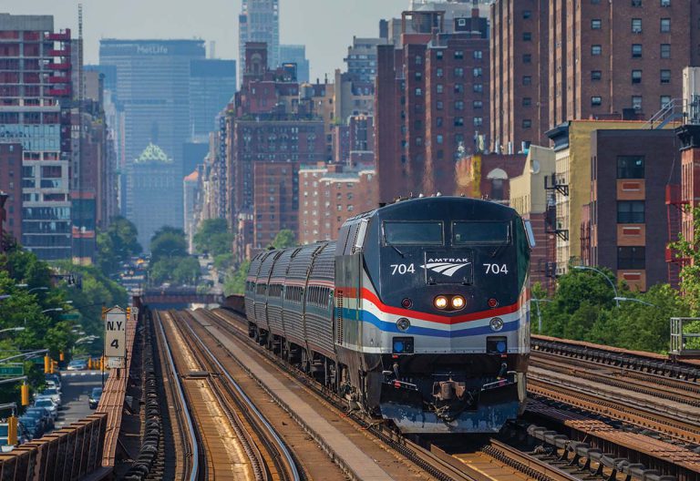 Amtrak train in New York City