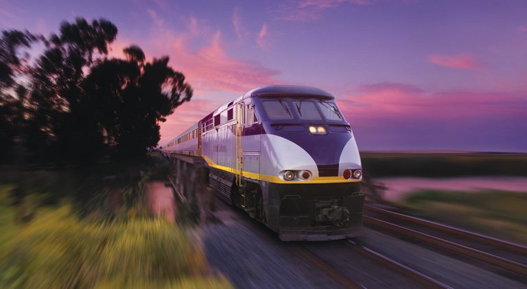 Amtrak train in California