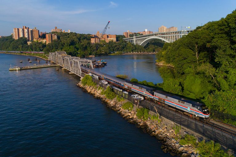 Amtrak train in New York City