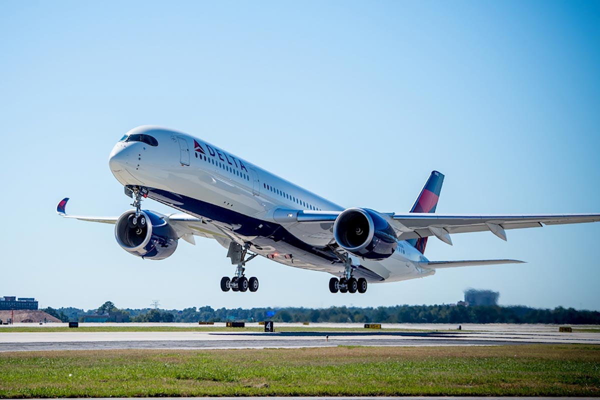 Delta Air Lines A350 taking off