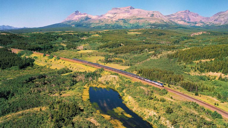 Amtrak train in Montana