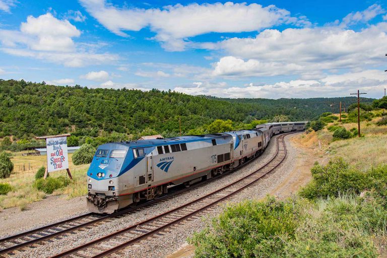 Amtrak train in New Mexico