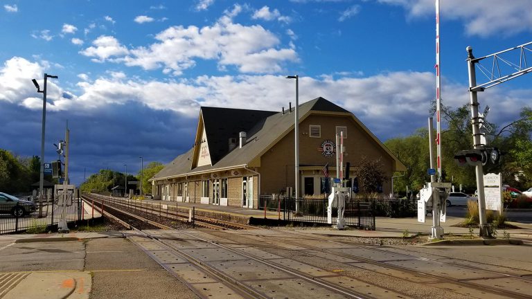 Metra station in Geneva, Illinois