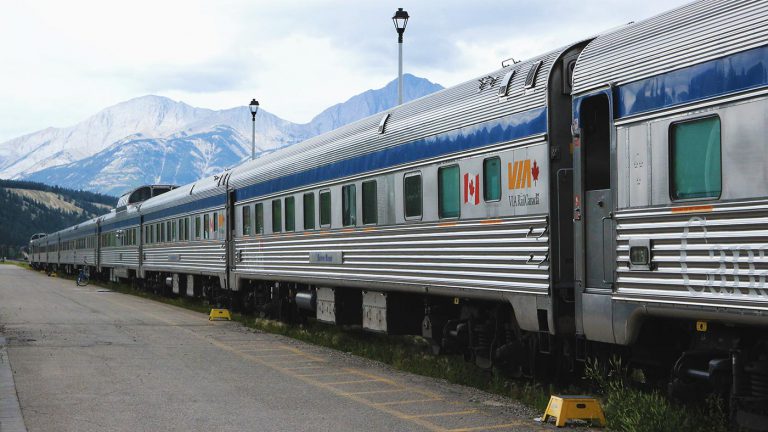 Via Rail Canada train in Jasper