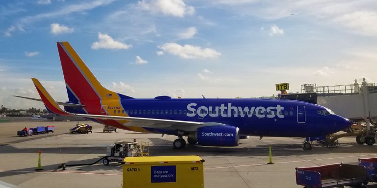 Southwest Airlines flight at Los Angeles