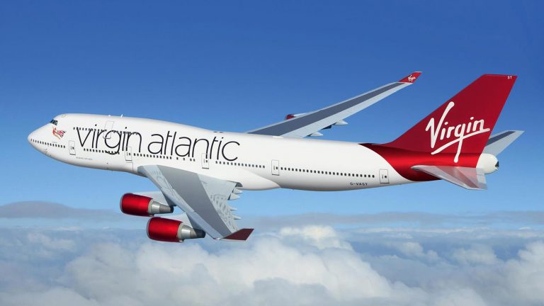 Virgin Atlantic Boeing 747 in flight.