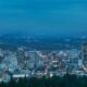 Portland skyline during the blue hour.